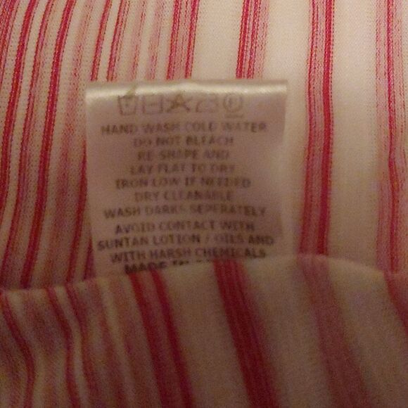 SALONI Dawn Red White Blue Ruffled sleeve shirt. Size XS . Striped, Patriotic - Picture 5 of 6